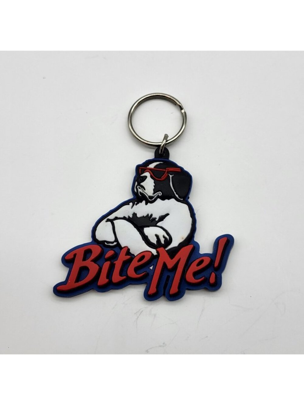 Vintage Big Dog Bite Me Y2K keychain advertising